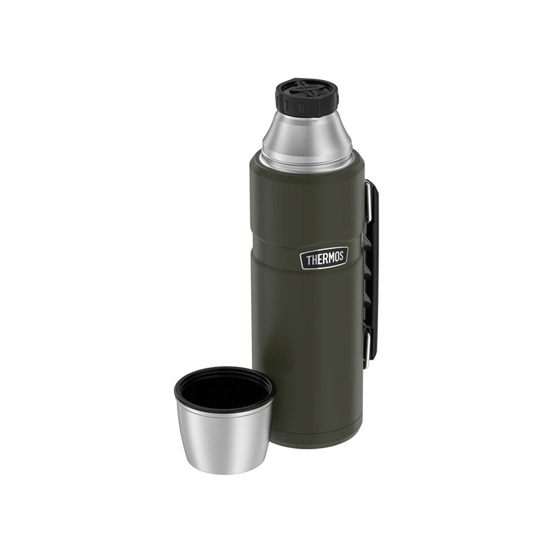 THERMOS 470 ml thermos flask with cup holder - army green THERMOS 470 ml thermos flask with cup holder - army green