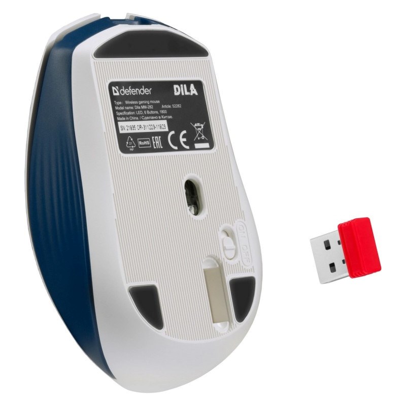 WIRELESS MOUSE DEFENDER DILA MM-282 RF 1800dpi 6P WIRELESS MOUSE DEFENDER DILA MM-282 RF 1800dpi 6P