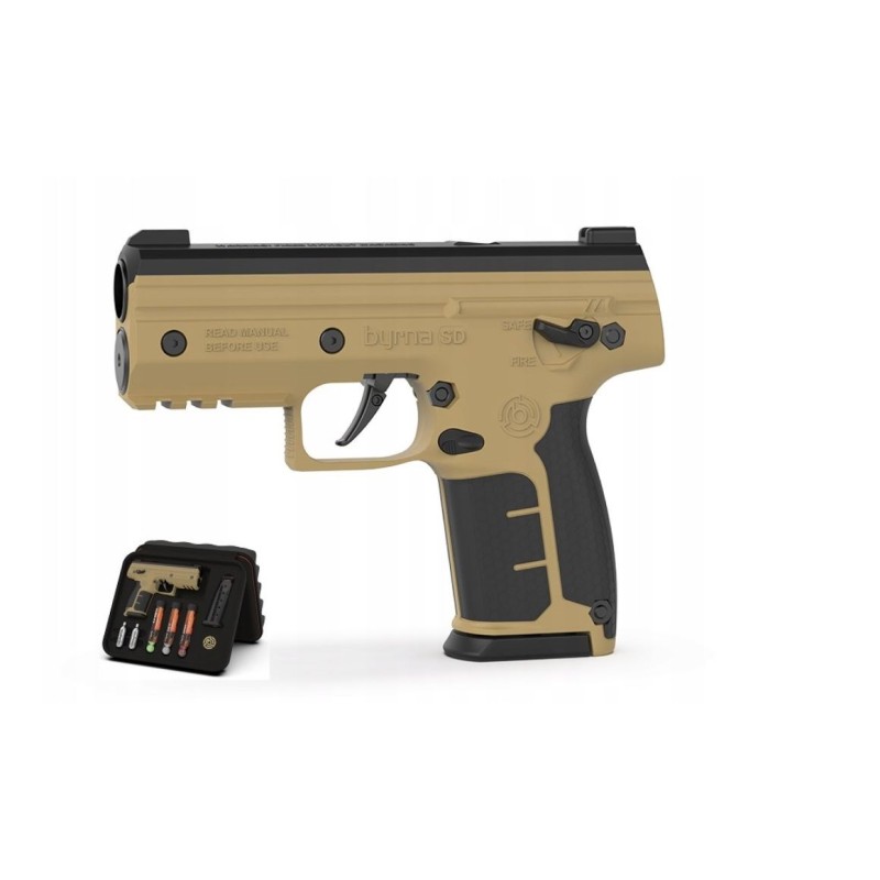 Pistolet na kule gumowe i pieprzowe BYRNA SD TAN k.68 CO2 8g zestaw (SK68300-TAN)