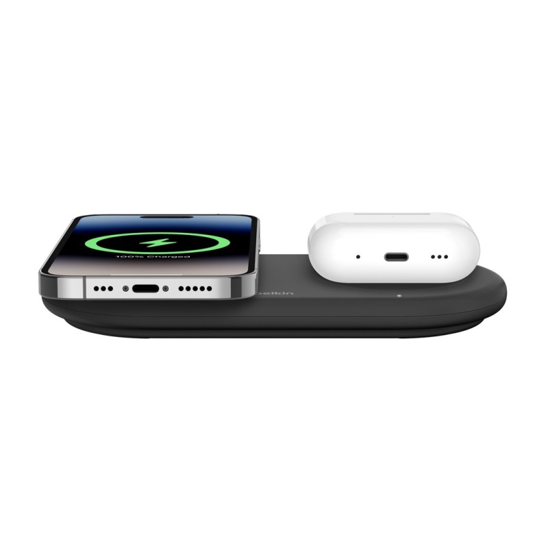 Belkin WIZ021VFBK - 2-in-1 wireless charging pad with Qi2 technology 15 W, black Belkin WIZ021VFBK - 2-in-1 wireless charging pad with Qi2 technology 15 W, black