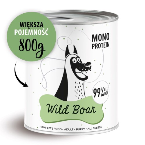 PAKA ZWIERZAKA Pepe Wild Boar - wet dog food - 800g PAKA ZWIERZAKA Pepe Wild Boar - wet dog food - 800g