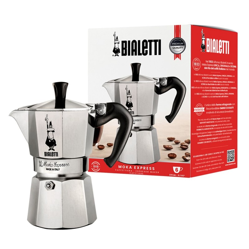Bialetti Moka Express Moka pot 0.3 L Aluminium, Black