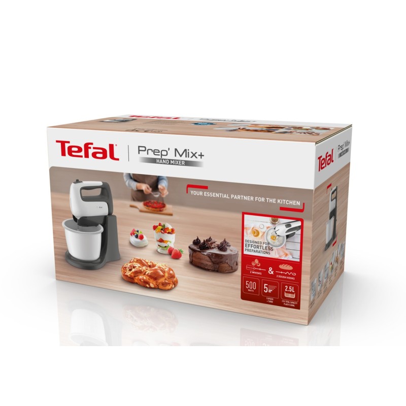 Tefal Prep'Mix+ HT4641 Stand mixer 500 W Grey, White Tefal Prep'Mix+ HT4641 Stand mixer 500 W Grey, White