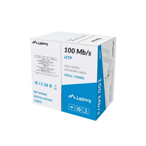 LANBERG LAN UTP CABLE 100MB/S 305M WIRE CCA YELLOW