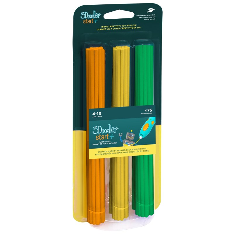 3Doodler Start 3DS-ECO-MIX2-75 3D printing material Compostable plastic Green, Orange, Yellow 1 g 3Doodler Start 3DS-ECO-MIX2-75 3D printing material Compostable plastic Green, Orange, Yellow 1 g