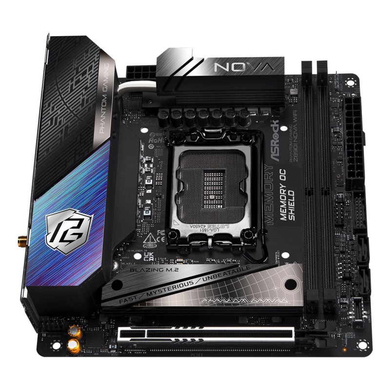 Asrock Phantom Gaming Z890I Nova WiFi Intel Z890 LGA 1851 (Socket V1) mini ITX Asrock Phantom Gaming Z890I Nova WiFi Intel Z890 LGA 1851 (Socket V1) mini ITX