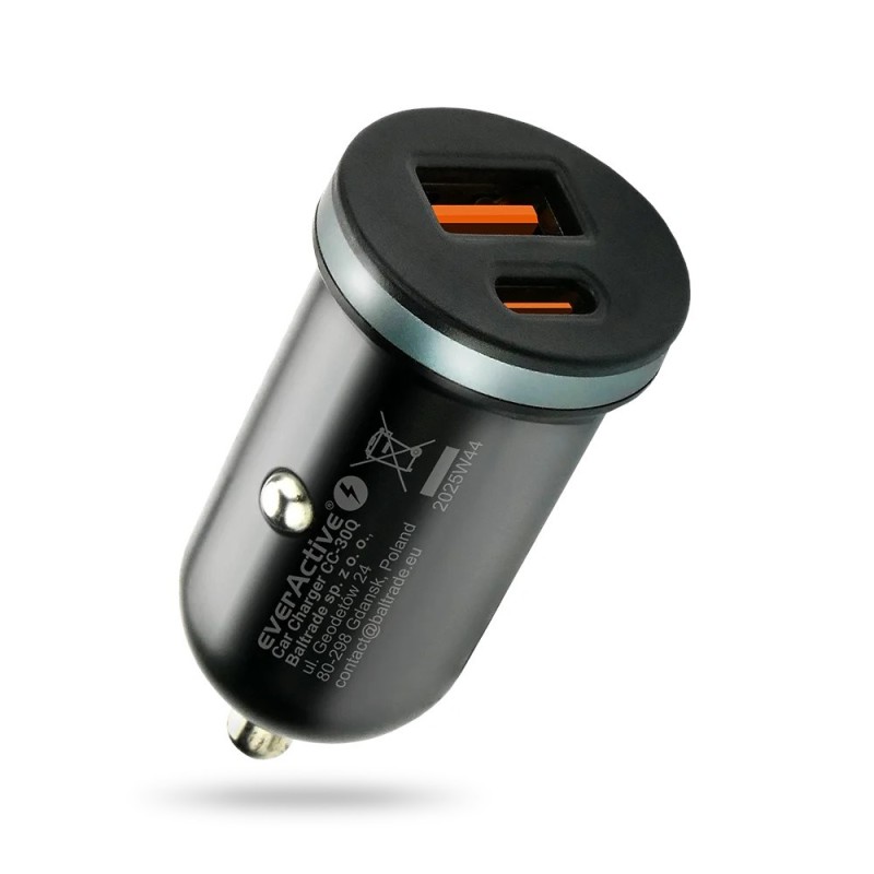Car charger everActive CC-30Q USB + USB-C QC 3.0 PD 35W Car charger everActive CC-30Q USB + USB-C QC 3.0 PD 35W