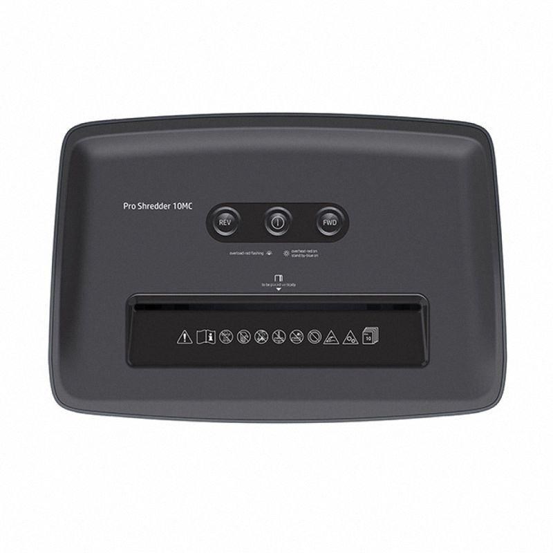 HP PRO SHREDDER 10MC shredder, micro cut, P-5, 10 card, 20l, dark grey HP PRO SHREDDER 10MC shredder, micro cut, P-5, 10 card, 20l, dark grey