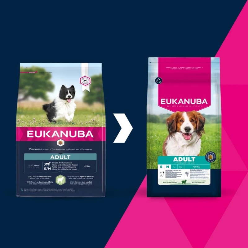 EUKANUBA Adult Small/Medium Rich in lamb & rice - dry dog food - 12kg