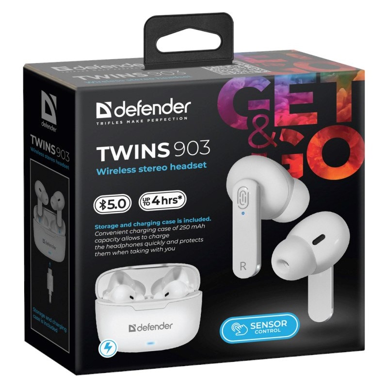 Bluetooth headphones TWINS 903 white Bluetooth headphones TWINS 903 white