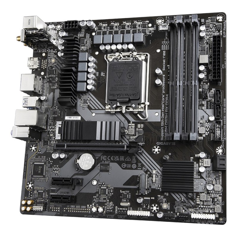 GIGABYTE B760M DS3H AX DDR4 Motherboard - Supports Intel Core 14th Gen CPUs, 6+2+1 Phases Digital VRM, up to 5333MHz DDR4 (OC), 2xPCIe 4.0 M.2, Wi-Fi 6E, 2.5GbE LAN, USB 3.2 Gen2 GIGABYTE B760M DS3H AX DDR4 Motherboard - Supports Intel Core 14th Gen CPUs, 6+2+1 Phases Digital VRM, up to 5333MHz DDR4 (OC), 2xPCIe 4.0 M.2, Wi-Fi 6E, 2.5GbE LAN, USB 3.2 Gen2