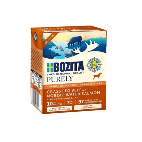 BOZITA Purely Paté Duoprotein Beef and salmon - wet dog food - 370g BOZITA Purely Paté Duoprotein Beef and salmon - wet dog food - 370g
