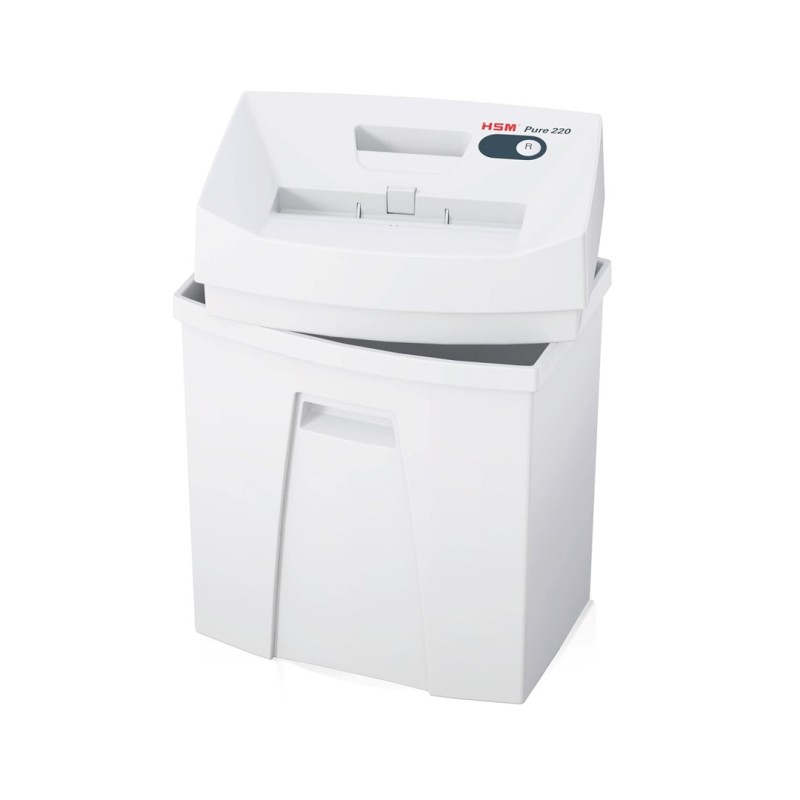 HSM Pure 220 paper shredder Particle-cut shredding 22.5 cm White HSM Pure 220 paper shredder Particle-cut shredding 22.5 cm White