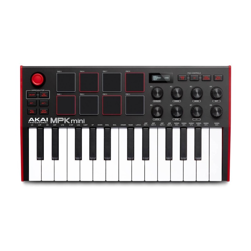 AKAI MPK Mini MK3 Control keyboard Pad controller MIDI USB Black, Red AKAI MPK Mini MK3 Control keyboard Pad controller MIDI USB Black, Red