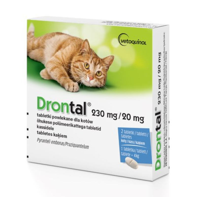 VETOQUINOL Drontal - anti-parasite tablets for cats - 2 pcs. VETOQUINOL Drontal - anti-parasite tablets for cats - 2 pcs.