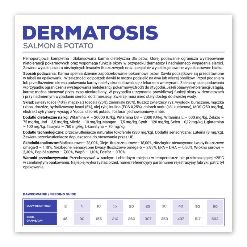 VET EXPERT Veterinary Diet Dermatosis Dog Salmon & Potato - dry dog food - 2 kg VET EXPERT Veterinary Diet Dermatosis Dog Salmon & Potato - dry dog food - 2 kg