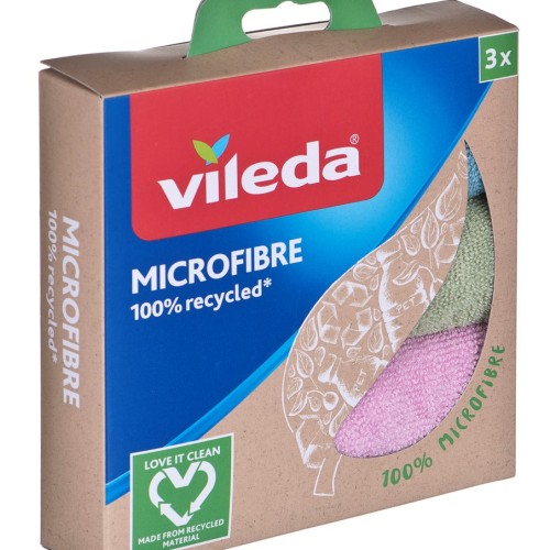 Cleaning Cloth Vileda Microfibre 100% Recycled 3 pcs. Cleaning Cloth Vileda Microfibre 100% Recycled 3 pcs.