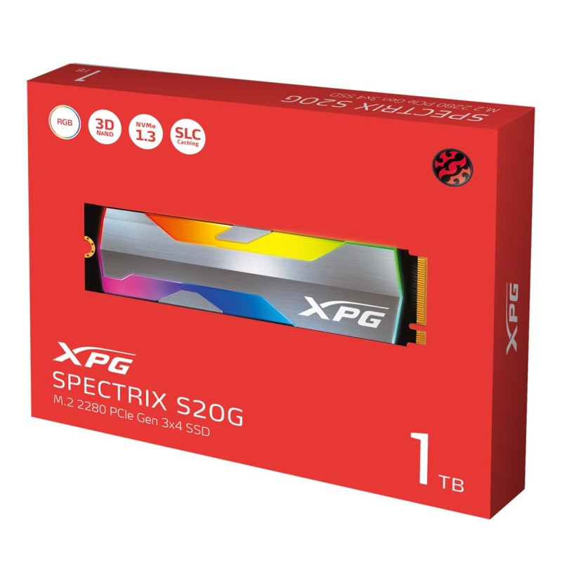 XPG SPECTRIX S20G M.2 500 GB PCI Express 3.0 3D NAND NVMe XPG SPECTRIX S20G M.2 500 GB PCI Express 3.0 3D NAND NVMe
