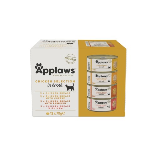 APPLAWS Chicken Selection in Broth - wet cat food - 12x70g APPLAWS Chicken Selection in Broth - wet cat food - 12x70g