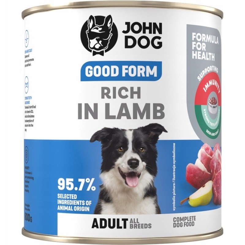 JOHN DOG Good Form Rich in lamb  - wet dog food - 800g