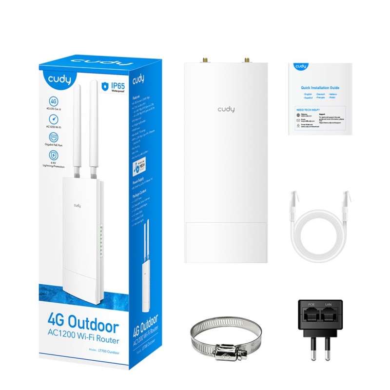 Cudy LT700 wireless router Gigabit Ethernet Dual-band (2.4 GHz / 5 GHz) 4G White Cudy LT700 wireless router Gigabit Ethernet Dual-band (2.4 GHz / 5 GHz) 4G White