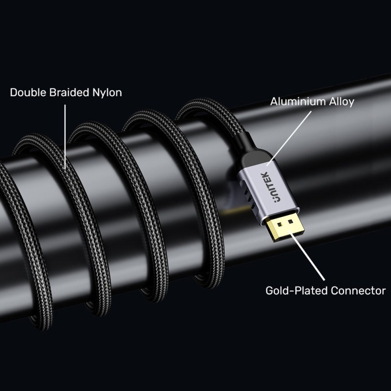 UNITEK C1626GY01-1.5M DisplayPort cable Black, Grey UNITEK C1626GY01-1.5M DisplayPort cable Black, Grey