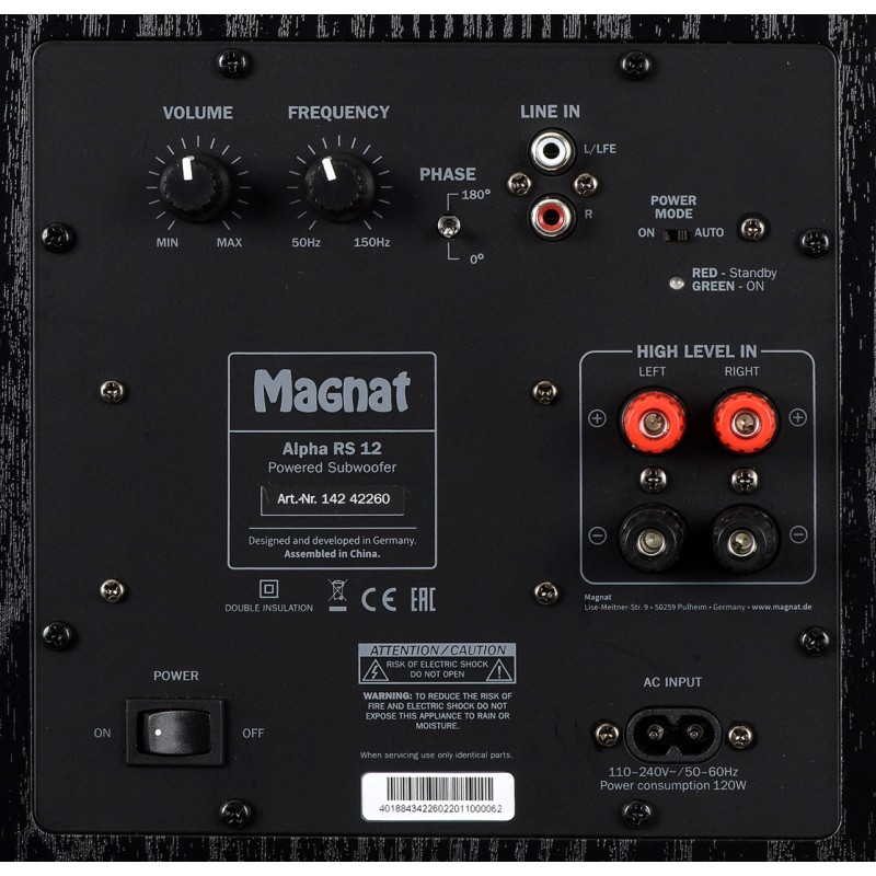 Magnat ALPHA RS12 Black Active subwoofer 120 W Magnat ALPHA RS12 Black Active subwoofer 120 W