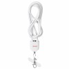 Activejet lanyard with 3-in-1 charging cable, white. Ends with various connectors: USB-C, Lightning adapter, USB-A