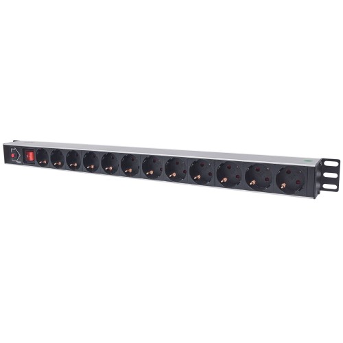 Intellinet Vertical Rackmount 12-Way Power Strip - German Type, With On/Off Switch and Overload Protection, 1.6m Power Cord Intellinet Vertical Rackmount 12-Way Power Strip - German Type, With On/Off Switch and Overload Protection, 1.6m Power Cord