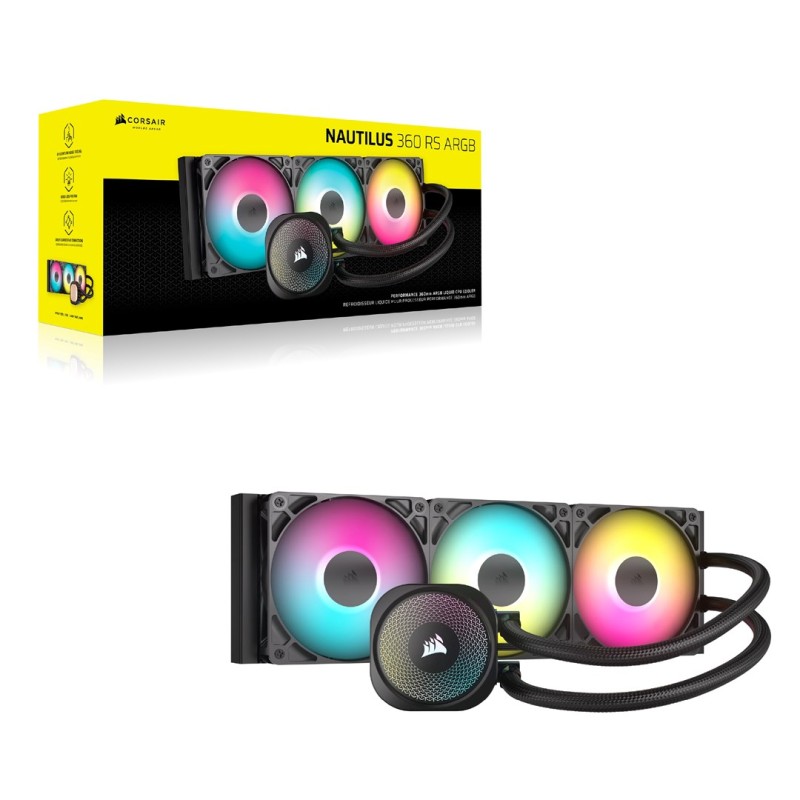 Corsair NAUTILUS 360 RS ARGB Processor Air cooler Black Corsair NAUTILUS 360 RS ARGB Processor Air cooler Black