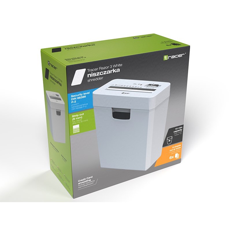 Tracer Razor 3 Paper Shredder White Tracer Razor 3 Paper Shredder White