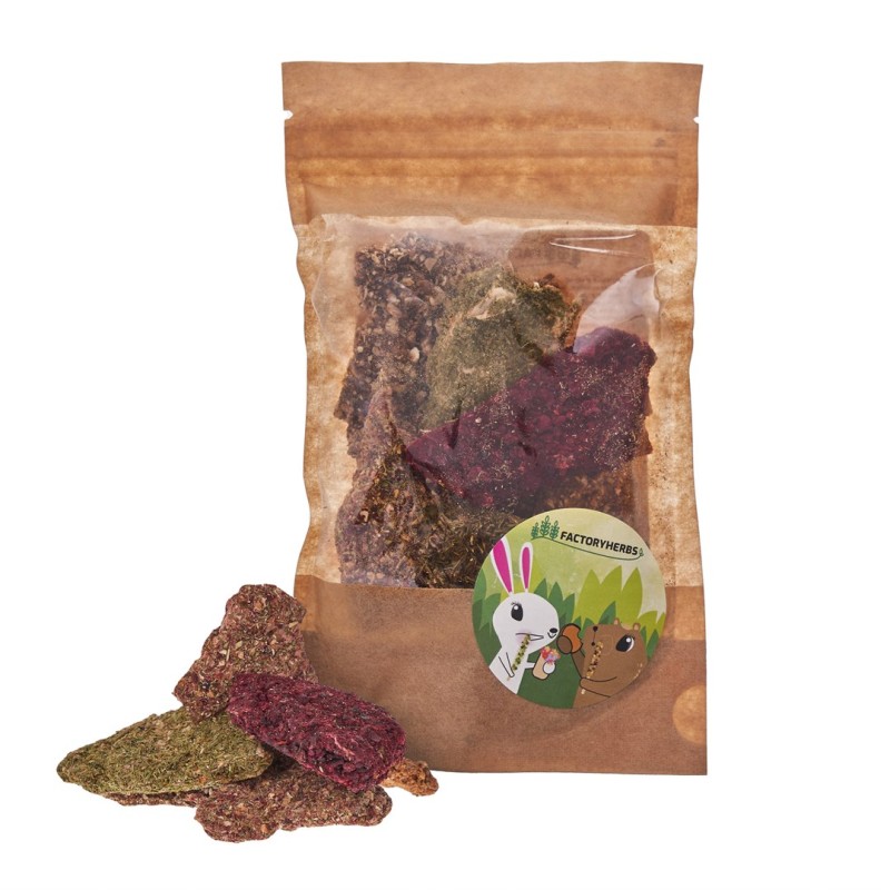 FACTORYHERBS Birch Chips with Herbs and Vegetables - Treat for Rodents and Rabbits - 50g FACTORYHERBS Birch Chips with Herbs and Vegetables - Treat for Rodents and Rabbits - 50g