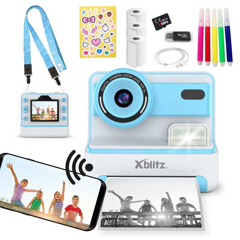 FLASH BLUE INSTANT CAMERA WITH THERMAL PRINTER FOR CHILDREN FLASH BLUE INSTANT CAMERA WITH THERMAL PRINTER FOR CHILDREN
