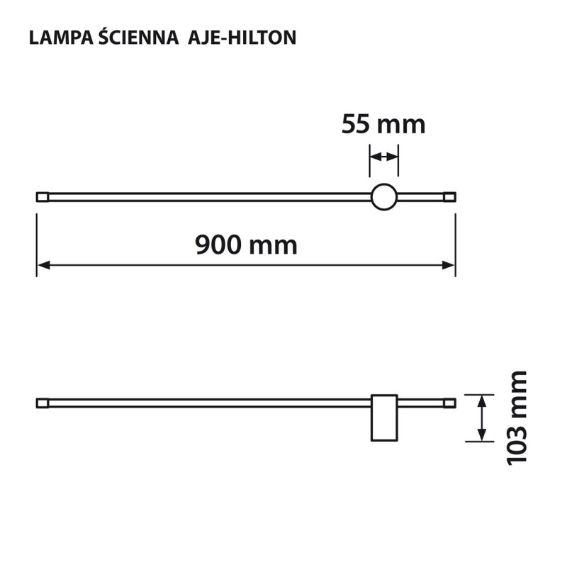 Activejet LED wall lamp AJE-HILTON Black NW Activejet LED wall lamp AJE-HILTON Black NW