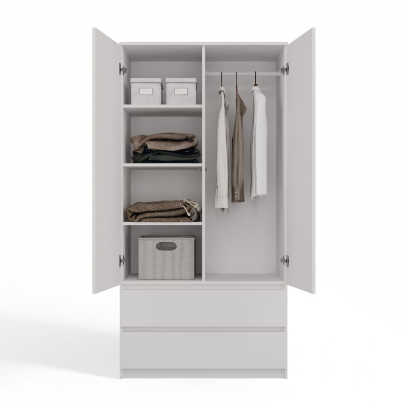 Topeshop SZAFA MALWA B bedroom wardrobe/closet 5 shelves 2 door(s) White