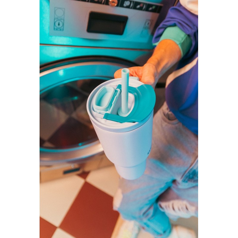 Thermal mug with telescopic straw Kambukka Rio Tumbler 950ml Frosty Coconut Thermal mug with telescopic straw Kambukka Rio Tumbler 950ml Frosty Coconut