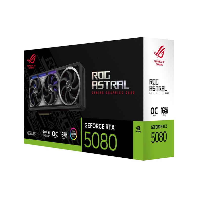 ASUS ROG Astral - -RTX5080-O16G-GAMING NVIDIA GeForce RTX 5080 16 GB GDDR7 ASUS ROG Astral - -RTX5080-O16G-GAMING NVIDIA GeForce RTX 5080 16 GB GDDR7