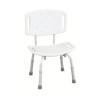 WILSON RF-820 REHA FUND White shower stool with cut-out and backrest