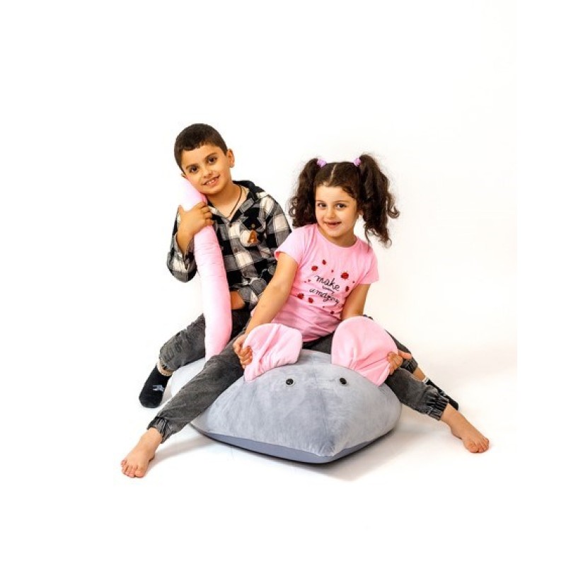 Sako bag pouffe Mouse grey-pink L 110 x 80 cm Sako bag pouffe Mouse grey-pink L 110 x 80 cm