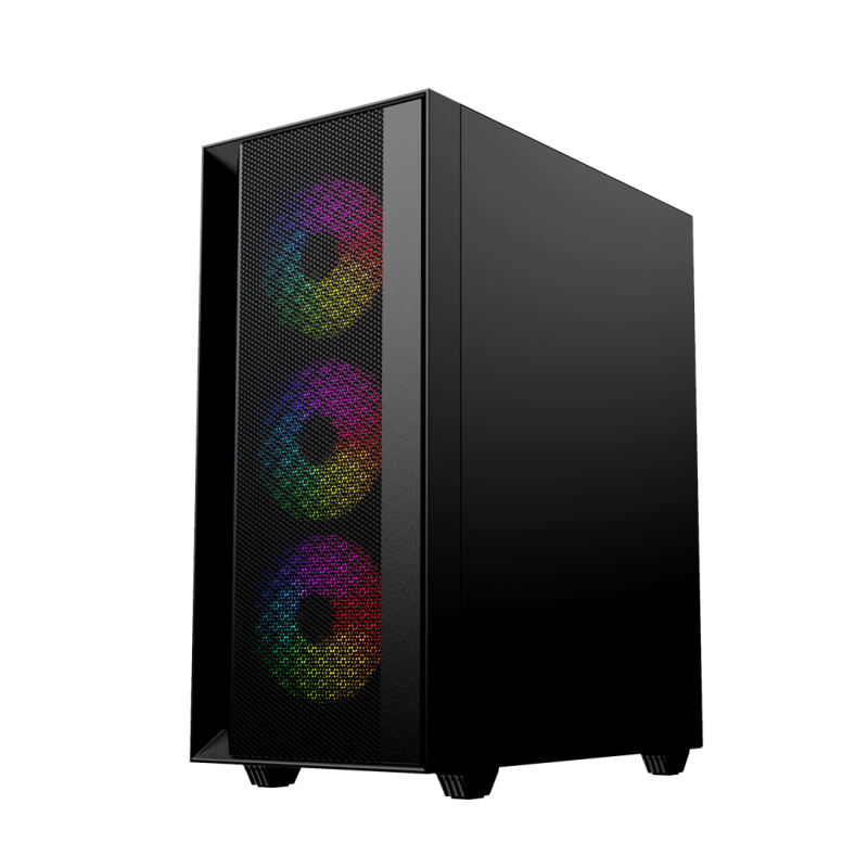 Gembird Fornax 4000 ARGB gaming ATX computer case, Midi Tower, backlight, Black