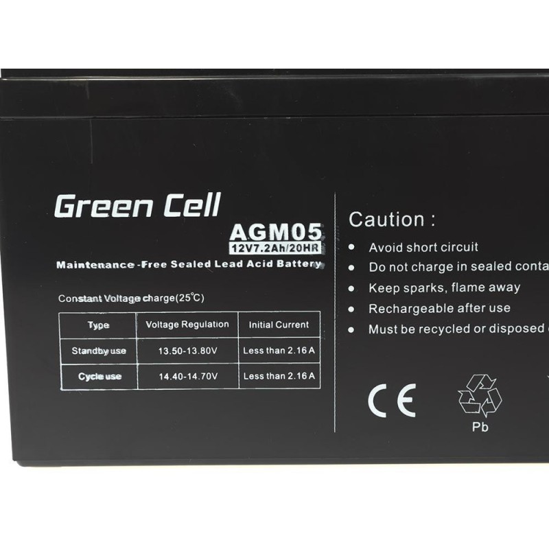 Green Cell AGM05 UPS battery Sealed Lead Acid (VRLA) 12 V 7.2 Ah Green Cell AGM05 UPS battery Sealed Lead Acid (VRLA) 12 V 7.2 Ah