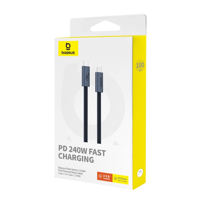 Baseus USB C to USB C data cable 1 m 240 W Black Baseus USB C to USB C data cable 1 m 240 W Black