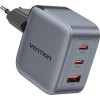 Vention 70W GaN PD Charger 1x USB-A 2x USB-C BK