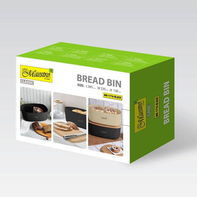 MAESTRO breadbox MR-1776-BLACK MAESTRO breadbox MR-1776-BLACK
