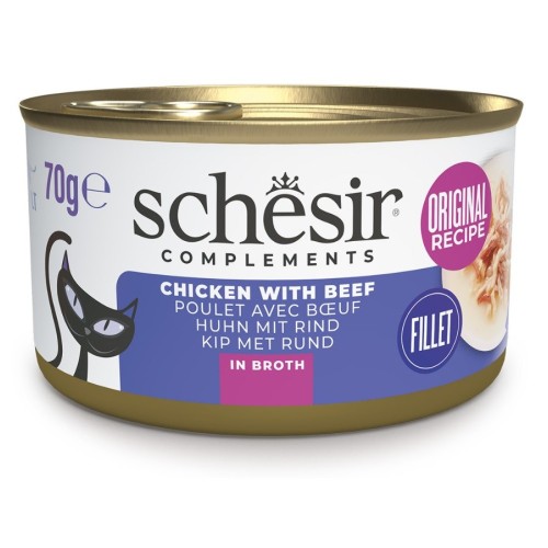 SCHESIR Chicken with beef in broth - wet cat food - 70g SCHESIR Chicken with beef in broth - wet cat food - 70g