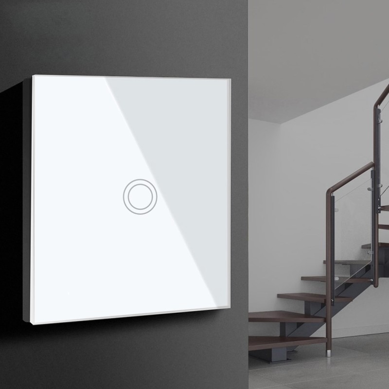 Touch Changeover Switch Light Switch Cross Switch Wall Switch Stair Switch with Color Change LED Backlight Recessed Switch 1-Fold Round White Touch Changeover Switch Light Switch Cross Switch Wall Switch Stair Switch with Color Change LED Backlight Recessed Switch 1-Fold Round White
