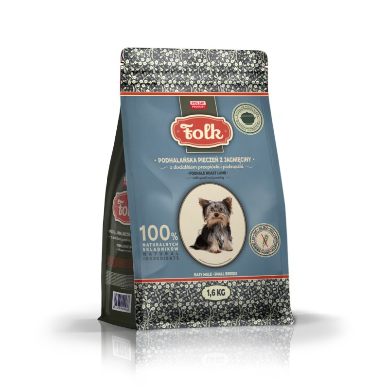 FOLK Small breeds Podhale-style lamb roast with quail and parsley - dry dog food - 1,6kg FOLK Small breeds Podhale-style lamb roast with quail and parsley - dry dog food - 1,6kg