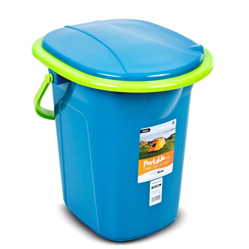 GreenBlue GB320BL Portable Travel Toilet Bucket Seat Camping Festival Handle Lid Durable Stable19L GreenBlue GB320BL Portable Travel Toilet Bucket Seat Camping Festival Handle Lid Durable Stable19L