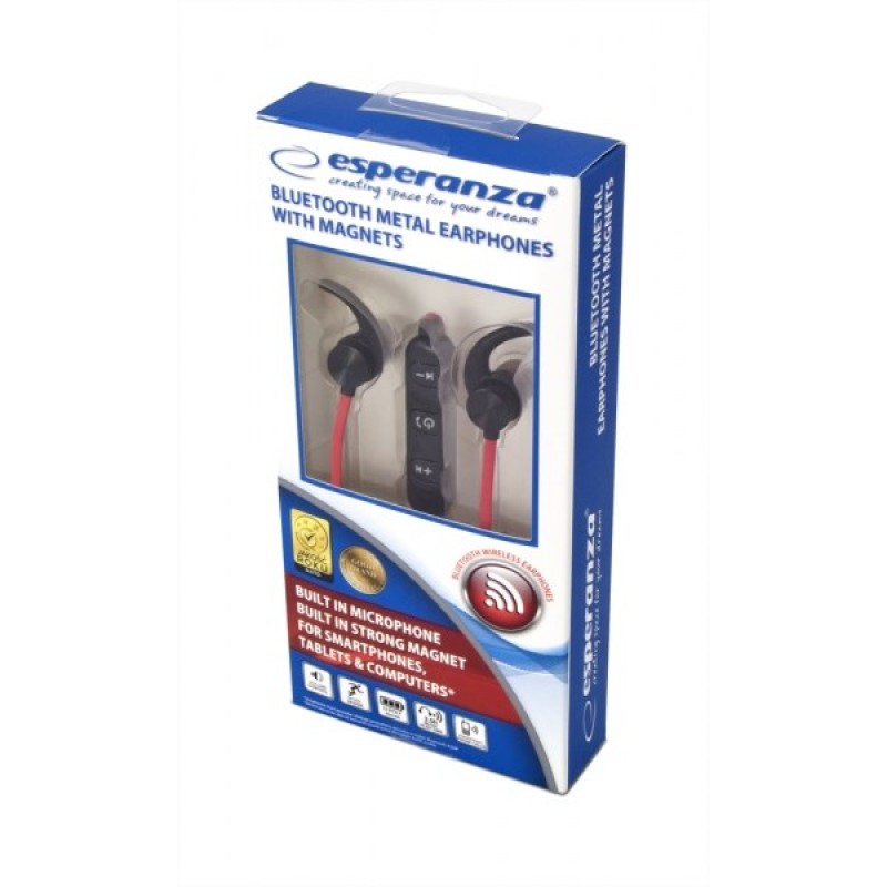 Esperanza EH186K headphones/headset Wireless In-ear Sports Bluetooth Black, Red Esperanza EH186K headphones/headset Wireless In-ear Sports Bluetooth Black, Red