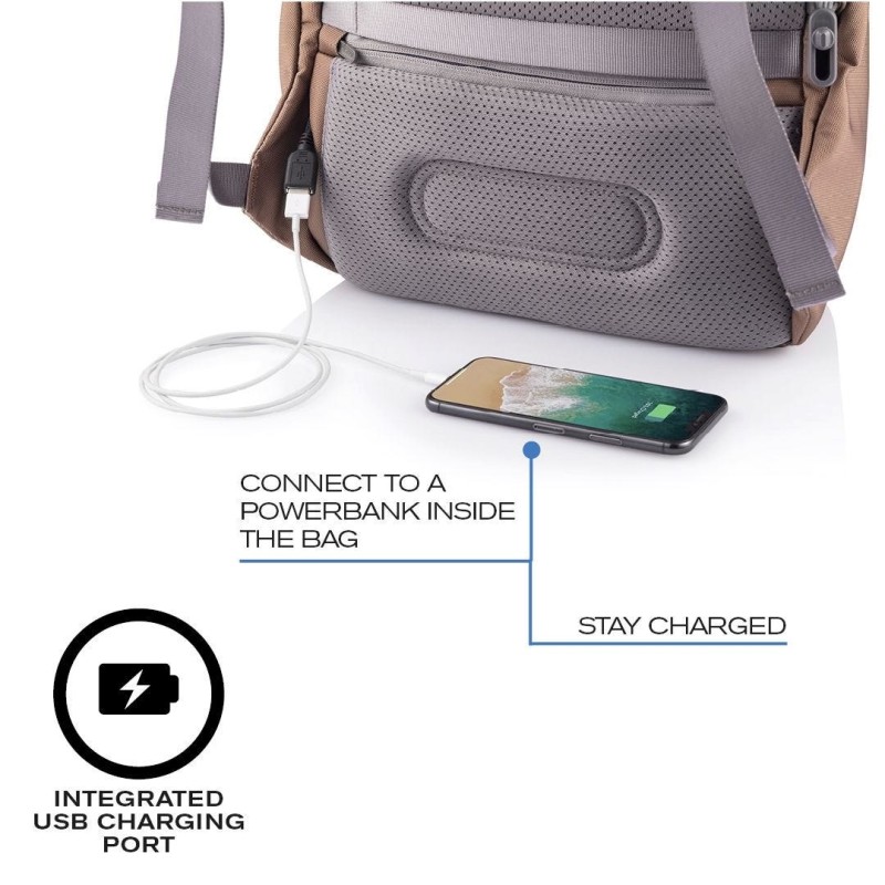 XD DESIGN ANTI-THEFT BACKPACK BOBBY SOFT BROWN P/N: P705.796 XD DESIGN ANTI-THEFT BACKPACK BOBBY SOFT BROWN P/N: P705.796